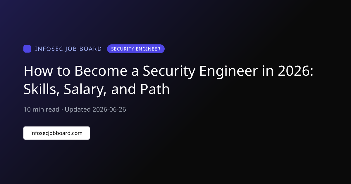 How to Become a Security Engineer in 2026: Skills, Salary, and Path ...