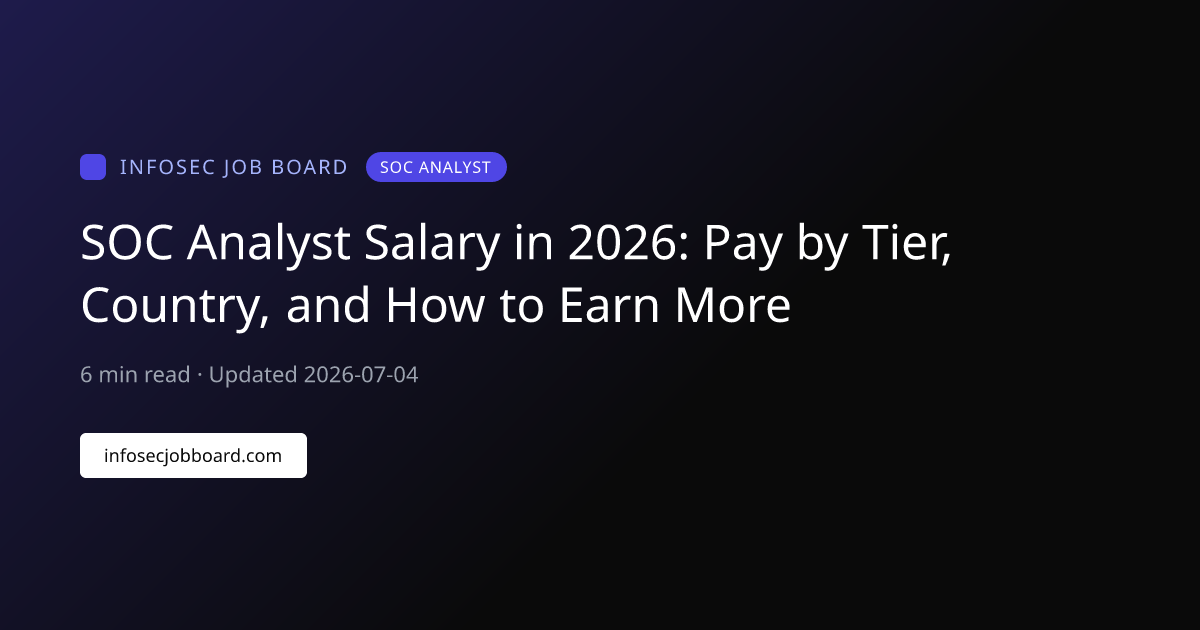 SOC Analyst Salary in 2026: Pay by Tier, Country, and How to Earn More ...