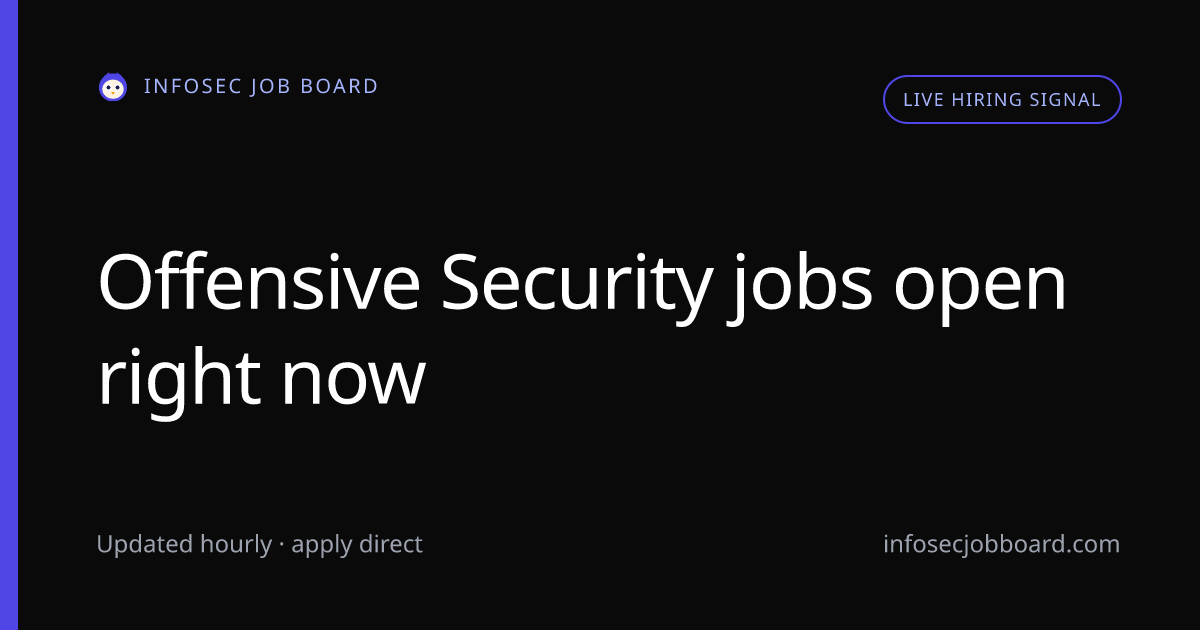 37 Offensive Security & Penetration Testing Jobs - Updated Daily ...